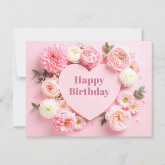 Peony Birthday Card 