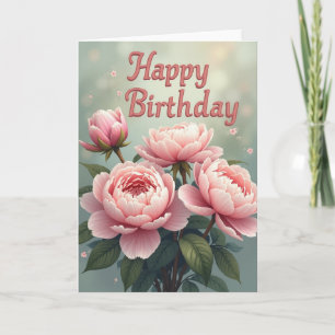 Peony Birthday Greeting Card