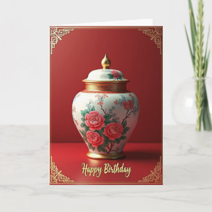 Peony Blossom Birthday Card