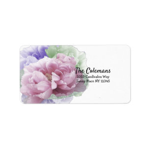 Peony  Bouquet Address Label