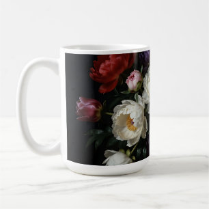 Peony Bouquet Baroque Still Life Coffee Mug