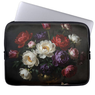 Peony Bouquet Baroque Still Life Laptop Sleeve