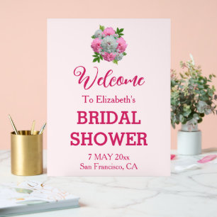 Peony Bouquet Bridal Shower Acrylic Sign