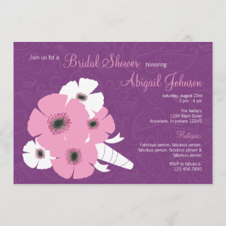 Peony bouquet Bridal Shower Invitation