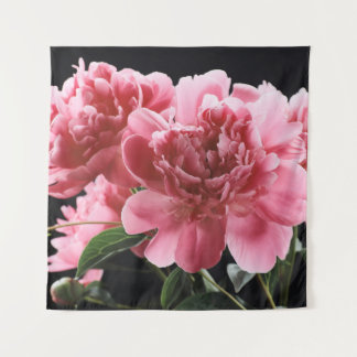 Peony Bouquet Closeup: Pink Red Tapestry