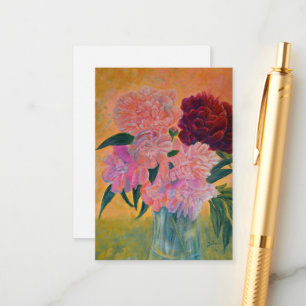 Peony Bouquet Painting   Enclosure Card
