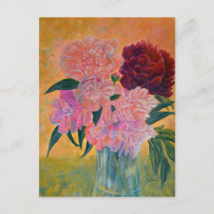 Peony Bouquet Painting   Postcard