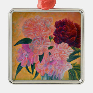 Peony bouquet - Peonies Painting  Metal Ornament
