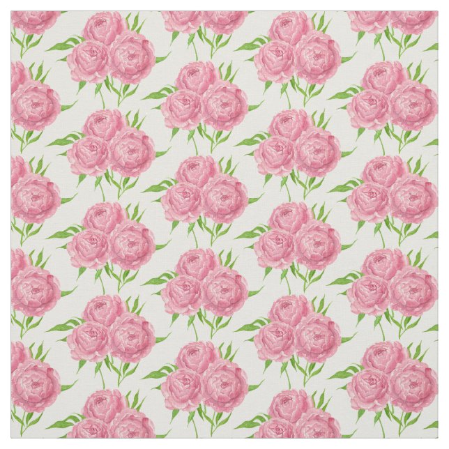 Peony bouquet watercolor pattern fabric (Swatch)