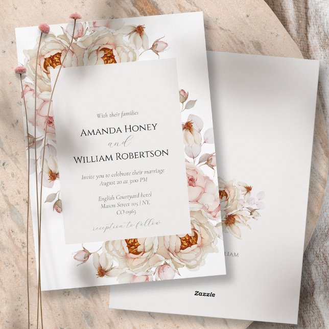 Peony Bouquet Wedding Invitation (Creator Uploaded)