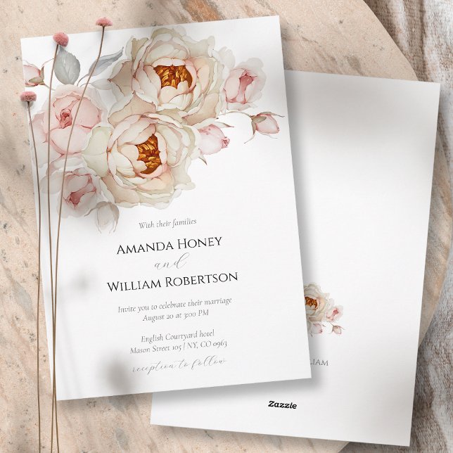 Peony Bouquet Wedding Invitation (Creator Uploaded)