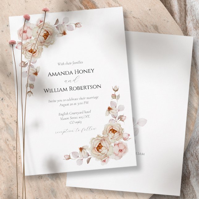 Peony Bouquet Wedding Invitation (Creator Uploaded)