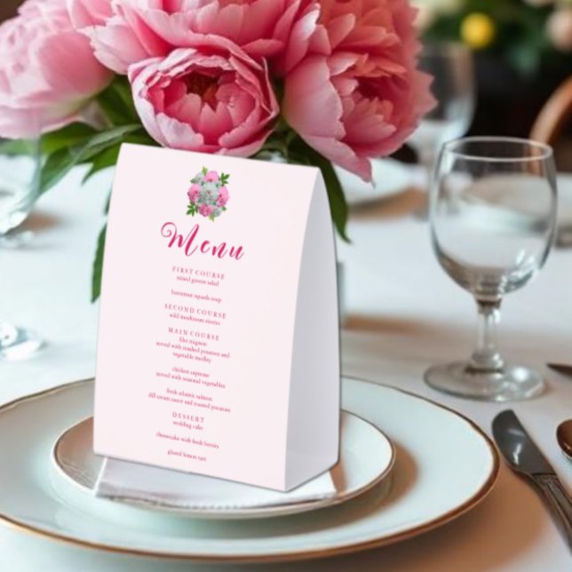 Peony Bouquet Wedding Menu (Creator Uploaded)