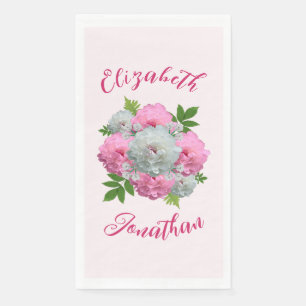 Peony Bouquet Wedding Napkin