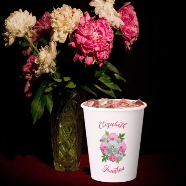 Peony Bouquet Wedding Paper Cups (Creator Uploaded)