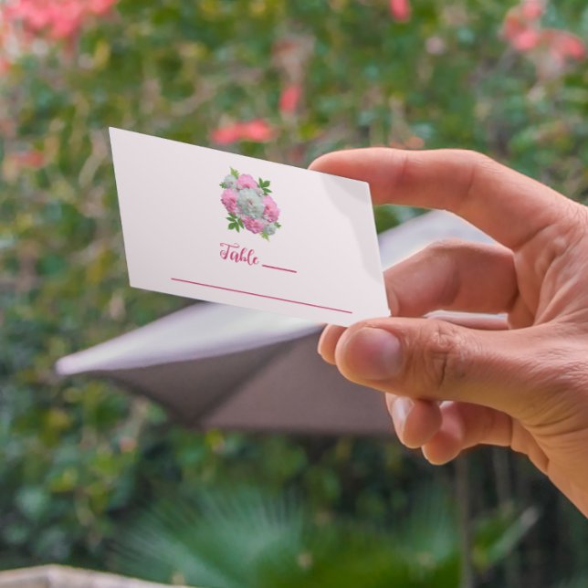 Peony Bouquet Wedding Place Card (Creator Uploaded)