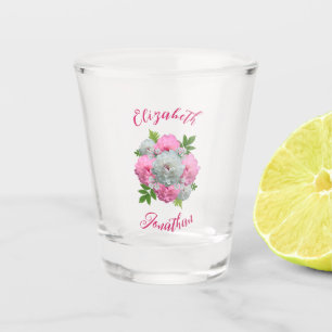 Peony Bouquet Wedding Shot Glass