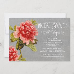 Peony Bridal Shower Invitations