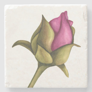 peony bud stone coaster