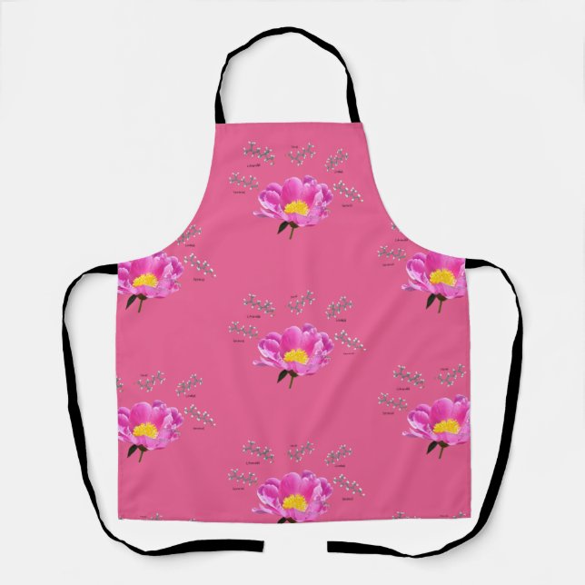 Peony Chemistry Science Flower Apron (Front)
