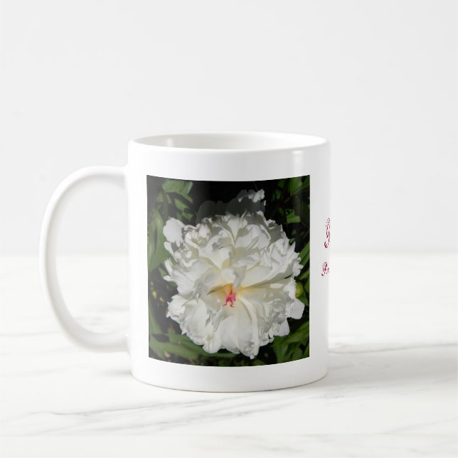 peony close up   Paeonia lactiflora Coffee Mug (Left)