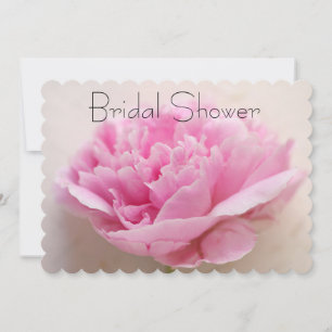 Peony closeup bridal shower invitation