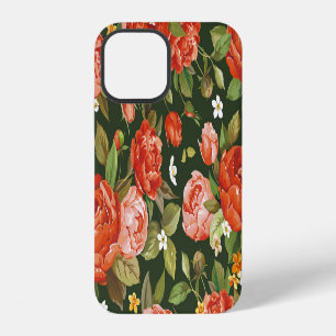 Peony Elegance: Graphic Floral Wallpaper. iPhone 12 Case