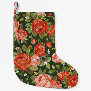 Peony Elegance: Graphic Floral Wallpaper. Small Christmas Stocking
