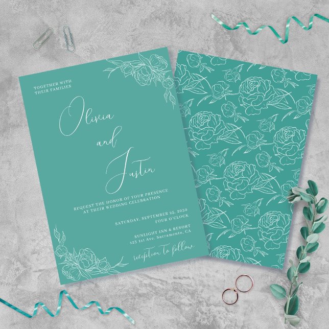 Peony Elegance Wedding Invitation (Creator Uploaded)