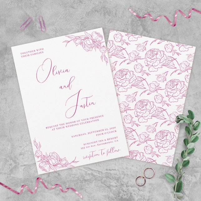 Peony Elegance Wedding Invitation (Creator Uploaded)
