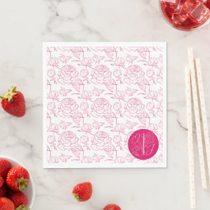 Peony Elegance Wedding Napkin