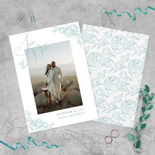 Peony Elegance Wedding Save The Date
