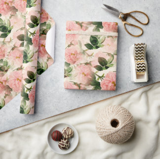 Peony Elegant Floral Wrapping Paper