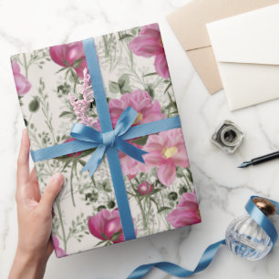 Peony Elegant Floral  Wrapping Paper
