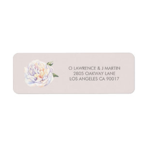 Peony Floral Bloom Mauve Return Address Label