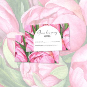 Peony floral - guess how many kisses bridal game enclosure card