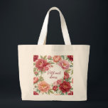 Peony floral jumbo tote bag – Large size<br><div class="desc">Combine large capacity,  elegance,  and floral softness with this jumbo tote bag from Petit Mot Douce 💐</div>