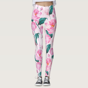 peony floral leggings