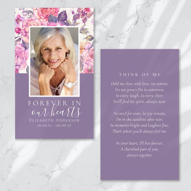 Peony Floral Memorial Prayer Card (Creator Uploaded)