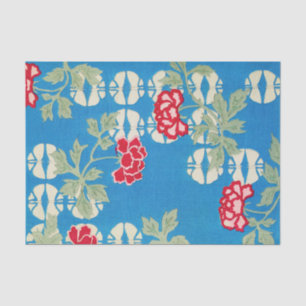 Peony Floral Print Vintage Japanese Retro Pattern Tissue Paper