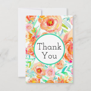 Peony Floral Thank You Cards