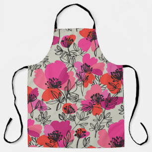 Peony Floral Vintage Seamless Pattern. Apron