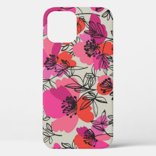 Peony Floral Vintage Seamless Pattern. iPhone 12 Case