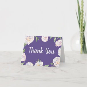 Peony Floral Violet PurpleThank You Card