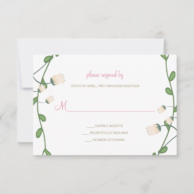 Peony Floral Wedding RSVP Card (Front)