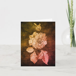 Peony Flower Art Customisable Note Thank You Card
