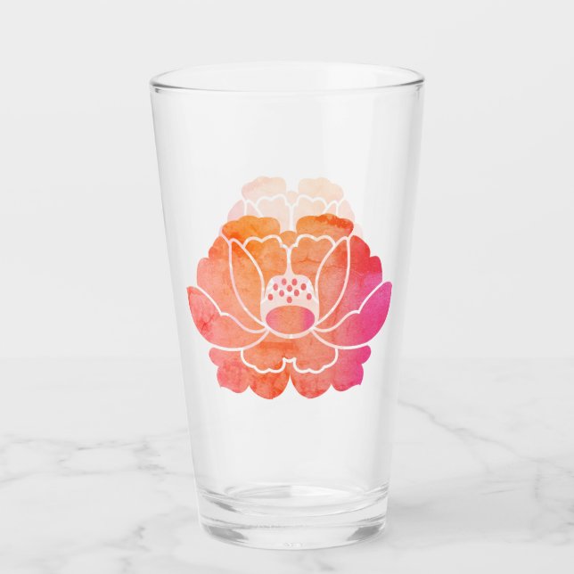 peony flower glass (Front)