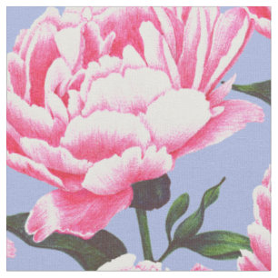 Peony Flower Illustration Pen Drawing Fabric