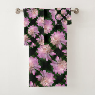 Peony Flower In Bloom Nature Pattern    Bath Towel Set