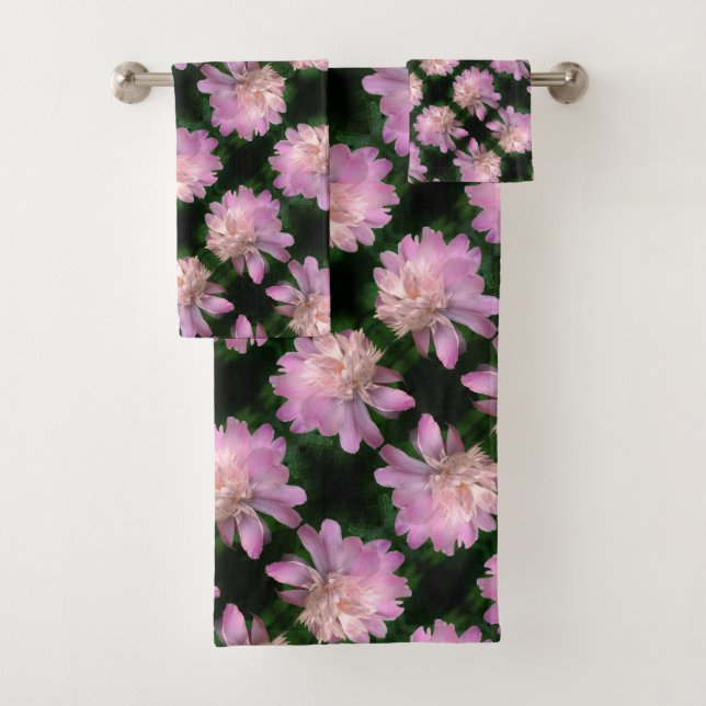 Peony Flower In Bloom Nature Pattern    Bath Towel Set (Insitu)